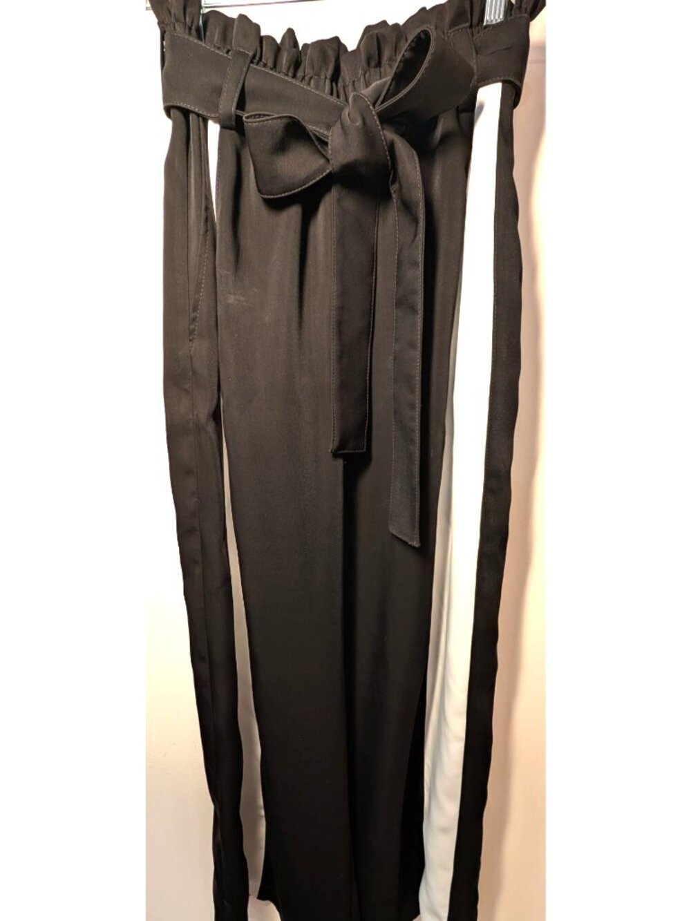 NEW Julia Allert Belted High Waist Wide Leg Pants, Black/White, Size Large - Picture 2 of 16